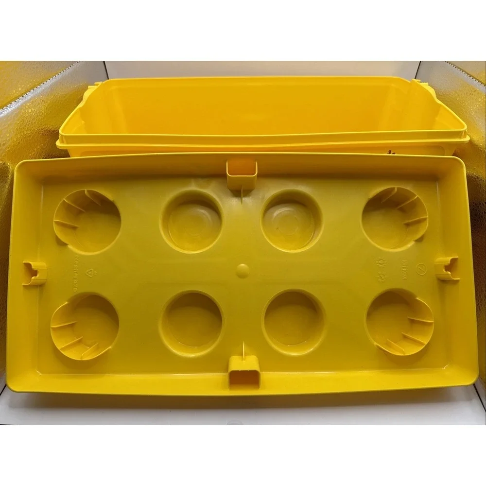 2 LEGO Storage Brick Case 8 Stud Large Yellow Container Plastic Bin 14x7x9.5